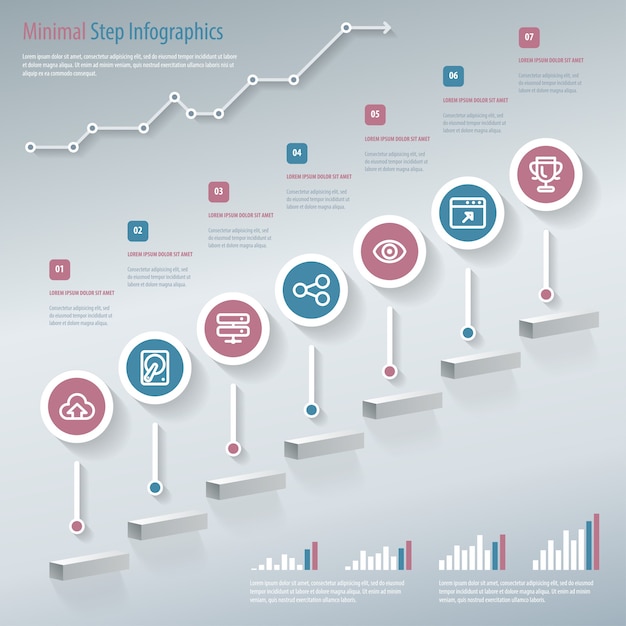 Stap infographics illustratie