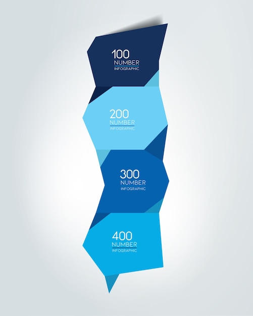 Stap voor stap diagram Platte tabblad Infographic