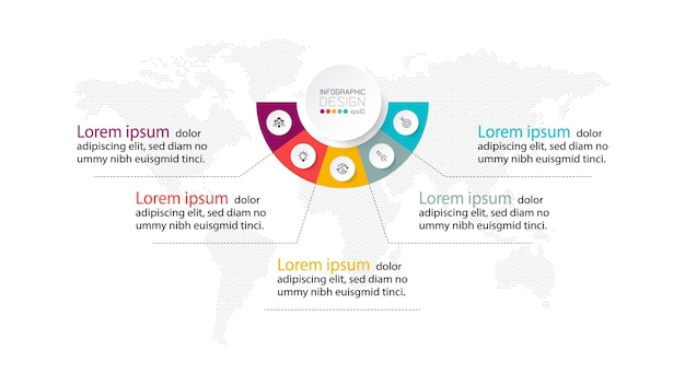 Vector stap voor stap presentatie. infographics ontwerp