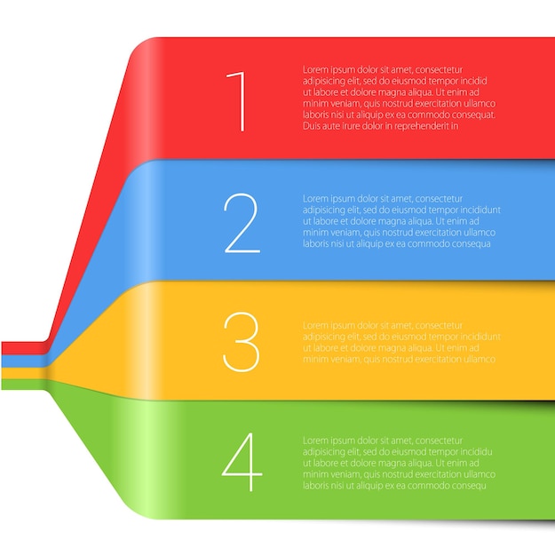 Stap voor stap regenboog lint vector infographics sjabloon