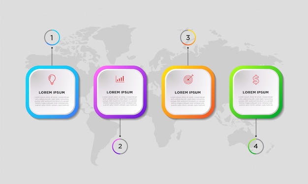 Stap zakelijke infographic sjabloon