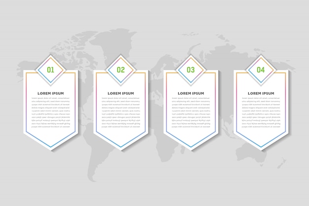 Stap zakelijke infographic sjabloon