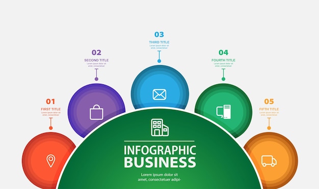 Stap zakelijke infographic