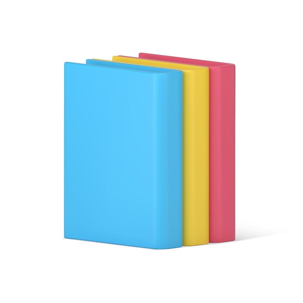 Stapel 3d hardcover boeken Volumetrische literatuur met roze omslag