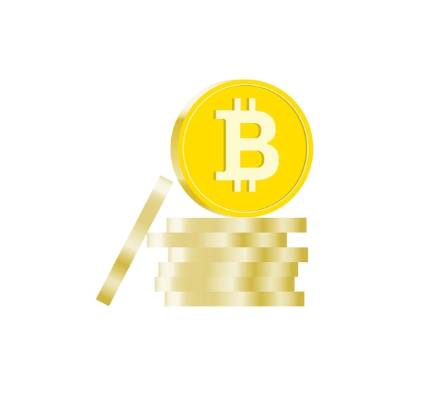 Stapel bitcoins cryptocurrency-munten