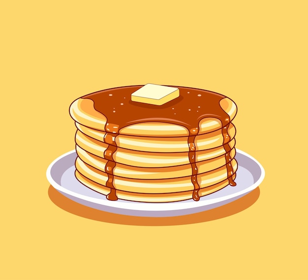 stapel pannenkoeken met boter illustratie