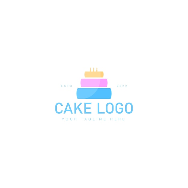 Stapel taarten logo ontwerp illustratie icon