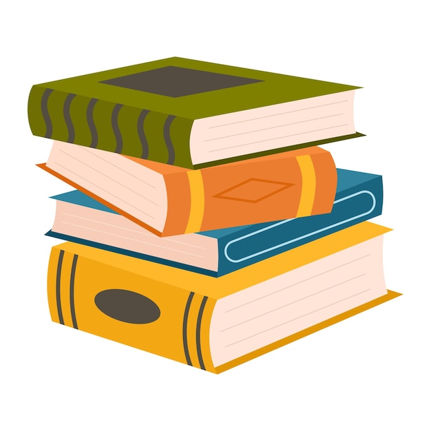 Stapel van verschillende kleurrijke boeken