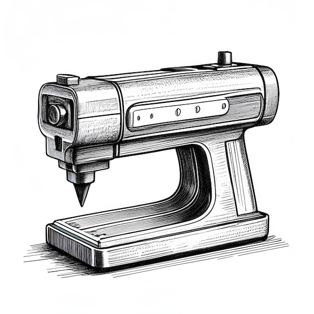 Stapler inkt schets tekening zwart-wit gravure stijl vector illustratie