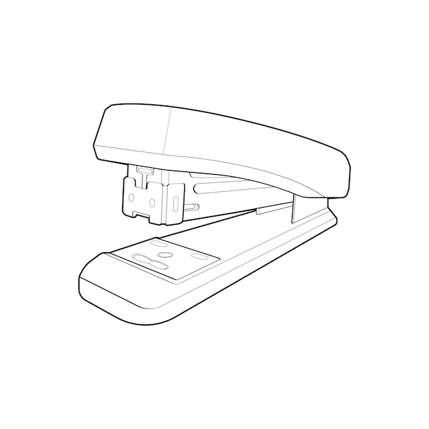 Stapler in line art vector style isolated on white background stapler in line art vector style for coloring book