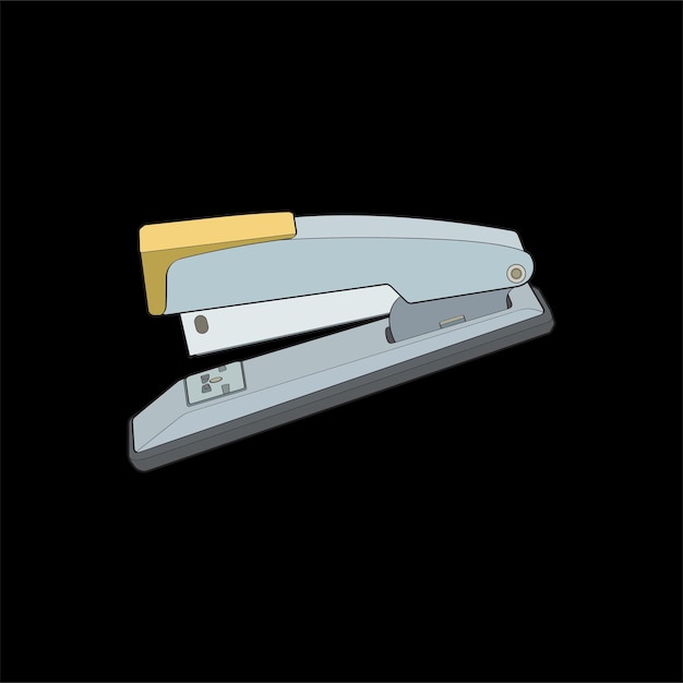 Vector stapler in vector art style isolated on black background stapler in vector art style for coloring book