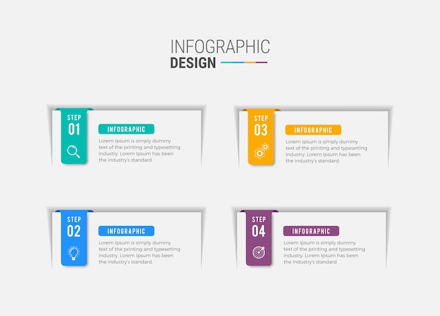 Stappen infografisch ontwerp