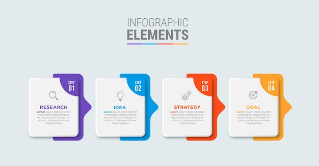 Vector stappen infografisch ontwerp