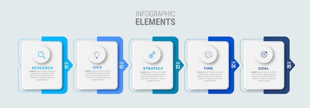 Stappen infografisch ontwerp