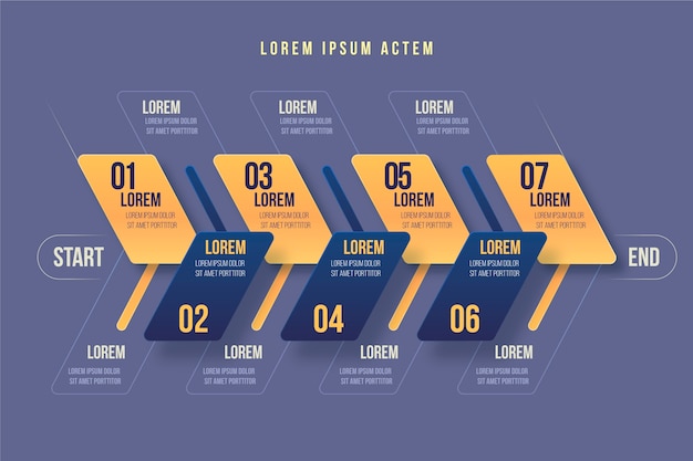 Stappen infographic sjabloonstijl