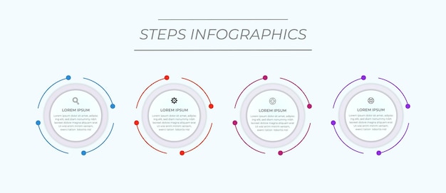 Stappen infographics sjabloonontwerp