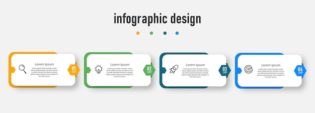 Stappen tijdlijn infographics ontwerp