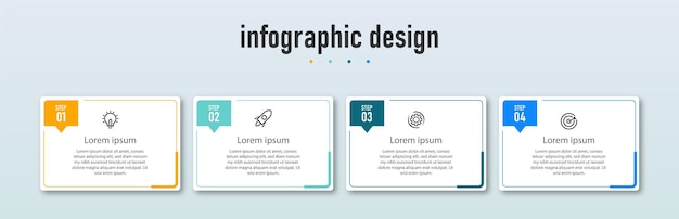 Stappen tijdlijn infographics ontwerpsjabloon