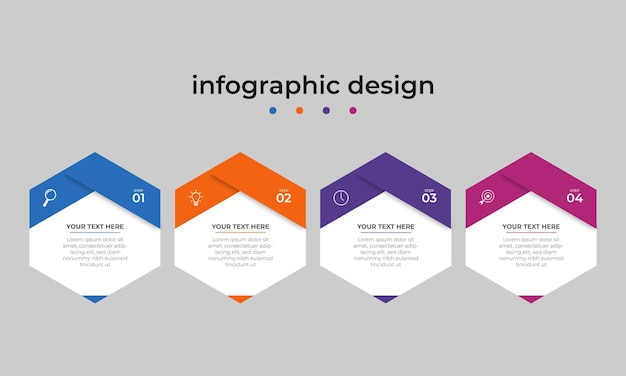 Stappen Tijdlijn Infographics Ontwerpsjabloon