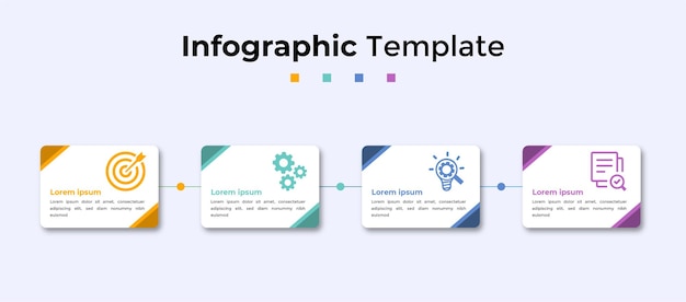 Vector stappen tijdlijn infographics ontwerpsjabloon