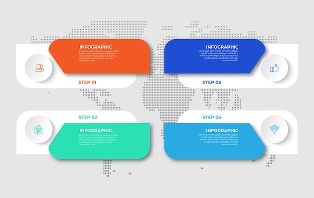 Stappen Tijdlijn Infographics ontwerpsjabloon