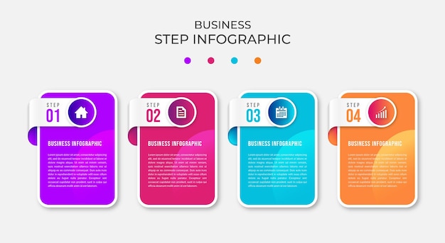 Stappen tijdlijn infographics sjabloonontwerp