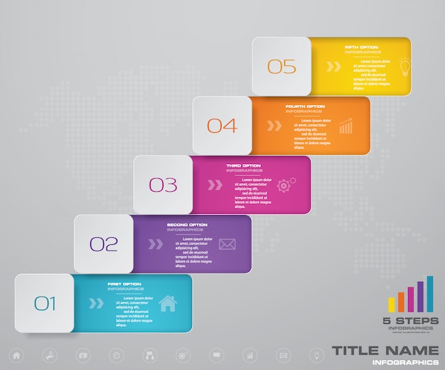 stappen trap Infographic element voor presentatie.