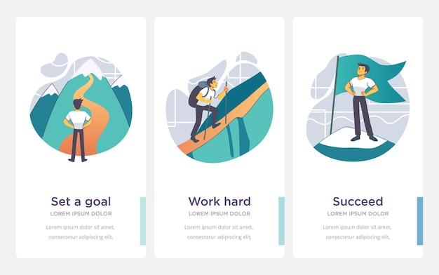 Stappen voor succes. bedrijfs- en levensprestaties en succesconcept. vector illustratie