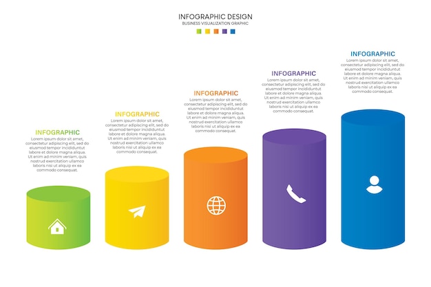 Vector stappen zakelijke data visualisatie tijdlijn proces infographic sjabloonontwerp met pictogram