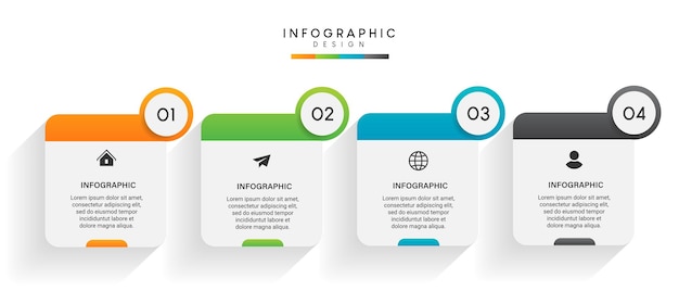 Stappen zakelijke data visualisatie tijdlijn proces infographic sjabloonontwerp met pictogrammen