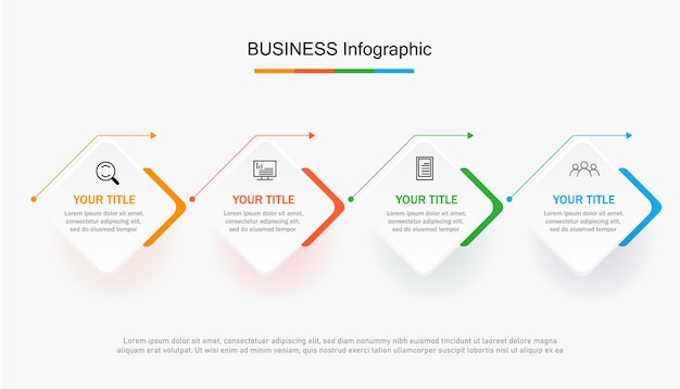 Stappen zakelijke data visualisatie tijdlijn proces infographic sjabloonontwerp