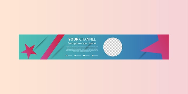 Star abstract professional vector youtube banner cover template design