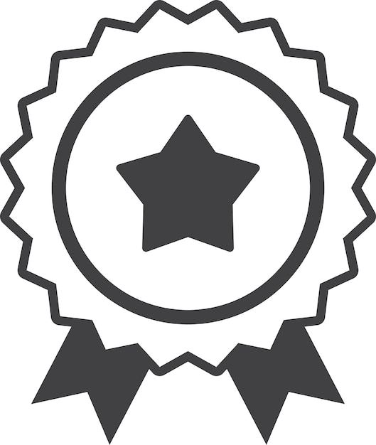 Star Award Medal-illustratie in minimalistische stijl