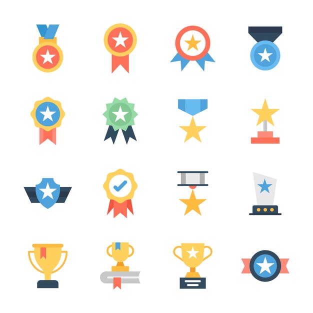 star Awards Flat Icons Pack