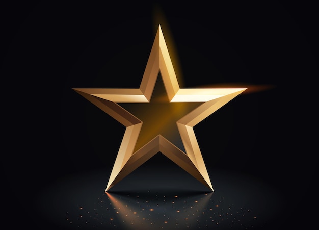 Star best podium award sign golden object Vector