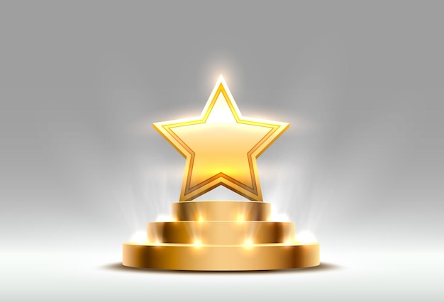 Star beste podium award teken, gouden object