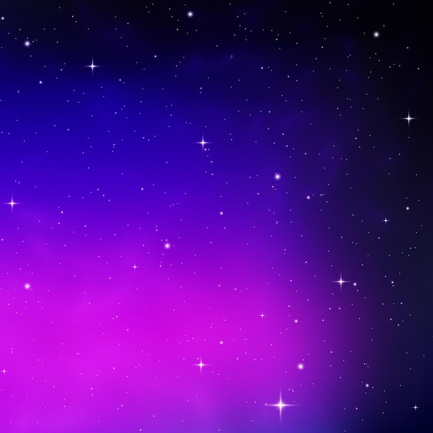 Vector star blue background starry night sky realistic purple space stardust light galaxy nebula vector