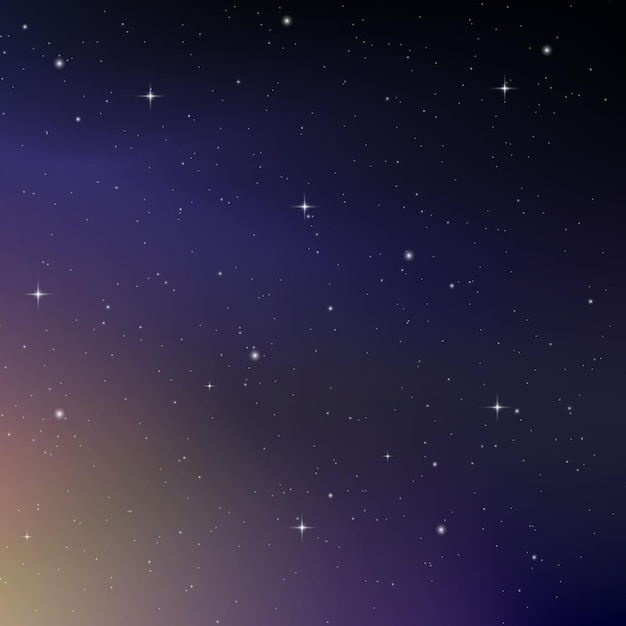 Vector star blue background starry night sky realistic purple space stardust light galaxy nebula vector