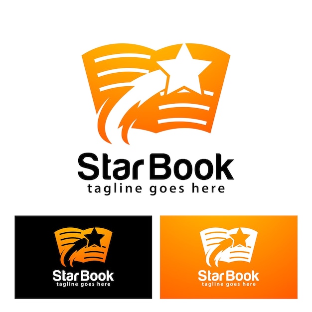 Star book logo design template