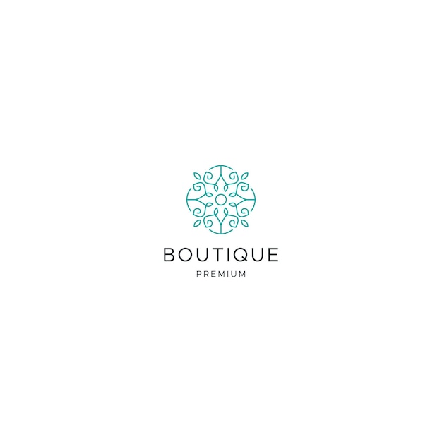 Star of boutique line logo icon design template