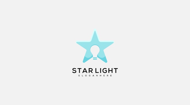 Star bulb idea logo template design vector