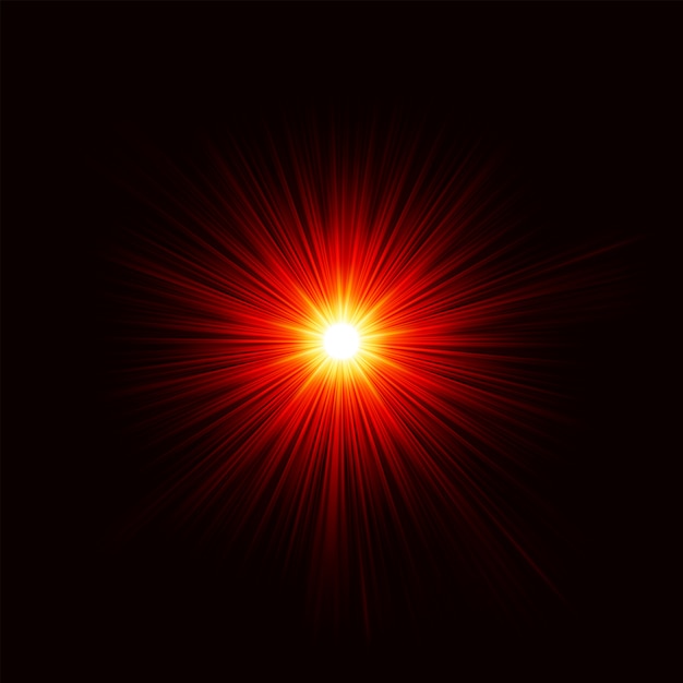 Vector star burst red and yellow fire.