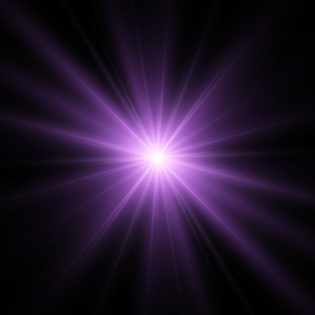 Vector the star burst with brilliance glow bright star purple glowing light burst on a transparent background violet sun rays