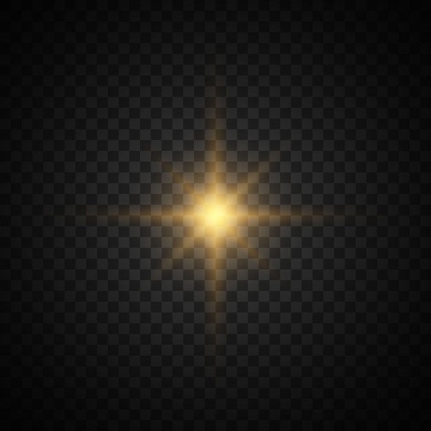 Vector star burst with sparkles. gold glitter bright star.