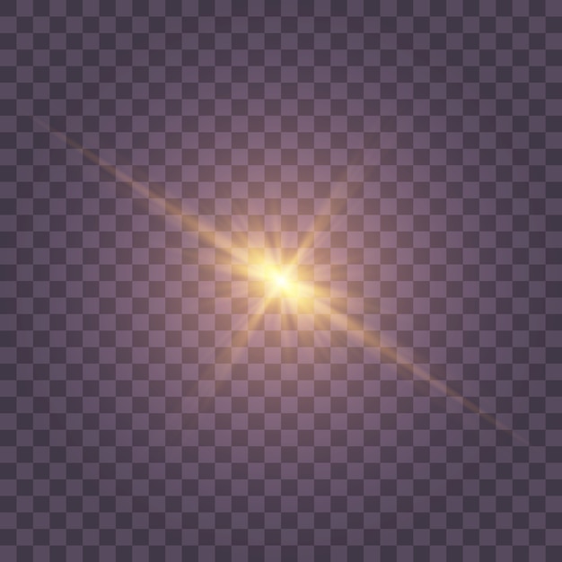 Vector star burst with sparkles. set of yellow  glowing light explodes on a transparent background sparkling magical dust particles. gold glitter bright star. transparent shining sun, bright flash