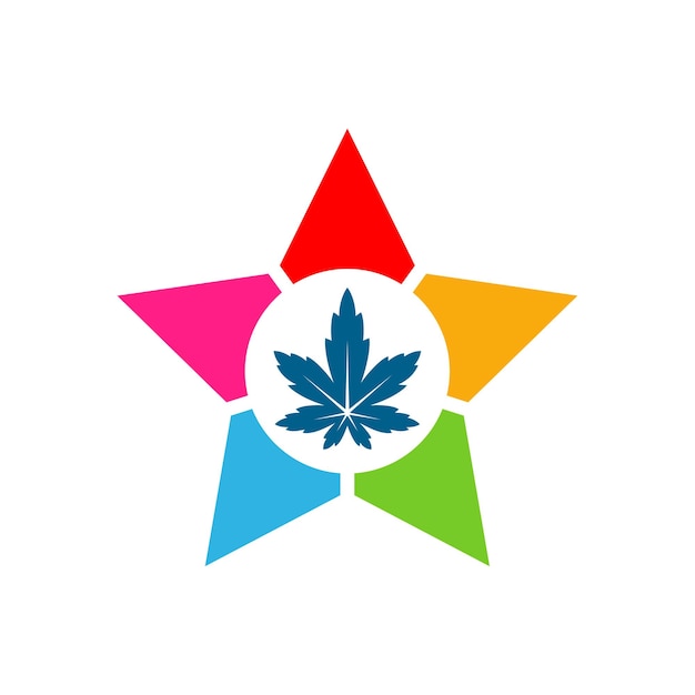 Modello vettore logo star cannabis concetti creativi di design del logo cannabis