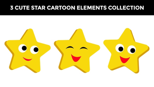 Vector star cartoon cute character element