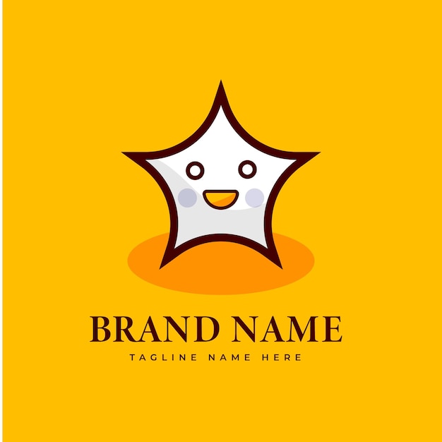 Vector star cartoon face logo design