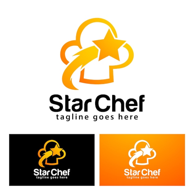 Star chef logo design template