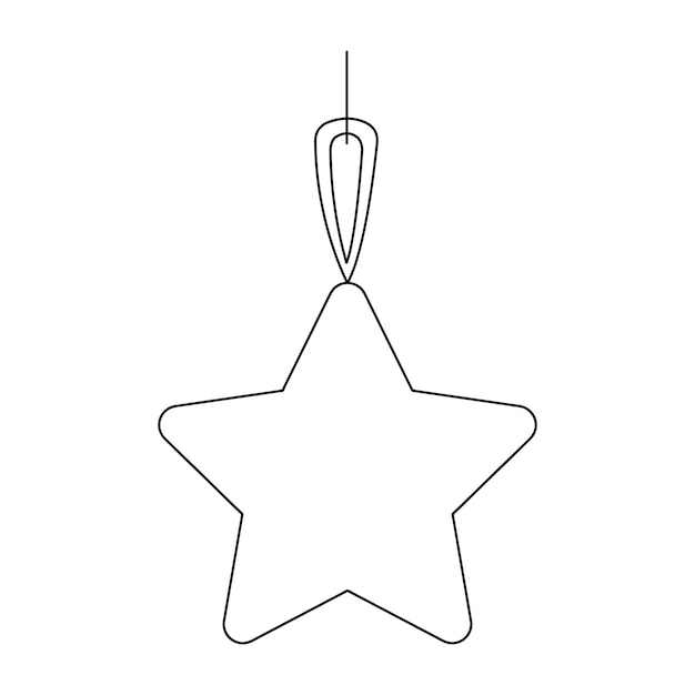 Star christmas ornament on a white background.